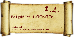 Polgári Lázár névjegykártya